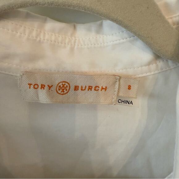 Tory Burch Scalloped Cotton Shirt Dress - Picture 8 of 9